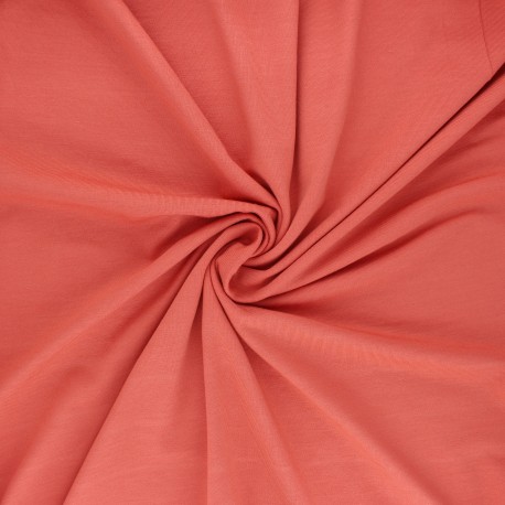 Tissu jersey bambou uni - corail x 10cm