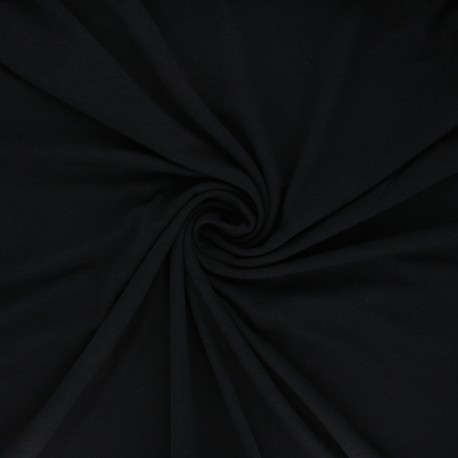 Tissu jersey bambou uni - noir x 10cm