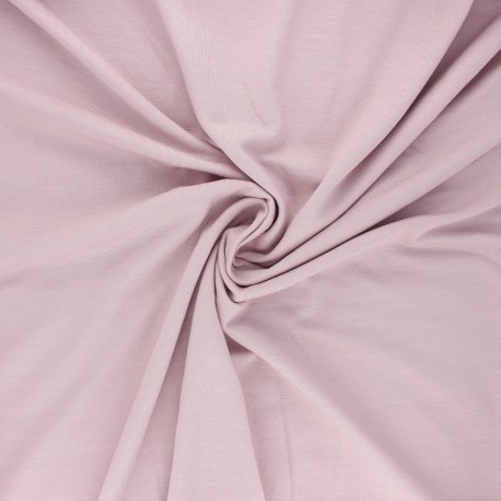 Tissu jersey bambou uni - rose poudré x 10cm