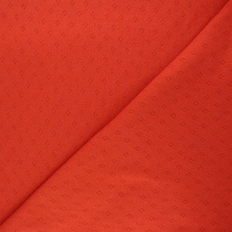 Tissu jersey maille ajourée Diamond - carotte x 10cm