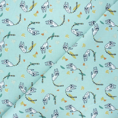 Tissu coton cretonne Srumi - céladon x 10cm