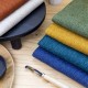 Tissu natté Thevenon Bellini - bleu jean x 10cm