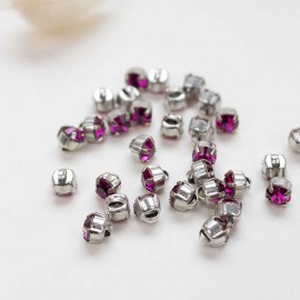 Bouton strass Sweet angels 7mm - fuchsia