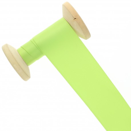 Ruban satin double face 38 mm - vert lime - Bobine de 25 m