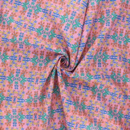 Tissu popeline de coton Madame Iris - Ayana x 10cm