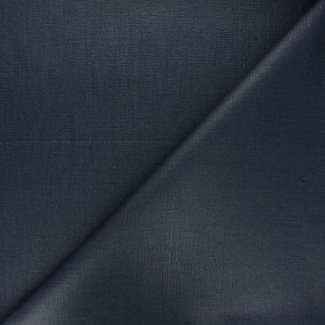 Tissu lin lavé enduit - bleu nuit x 10cm