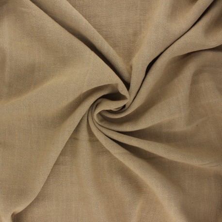 Tissu lin viscose uni - muscade x 10 cm