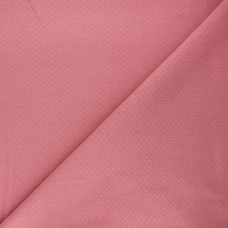 Tissu double maille ajourée - bois de rose x 10cm