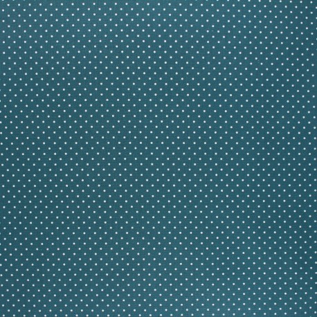 Tissu coton cretonne enduit Poppy Petit dots - vert paonx 10cm