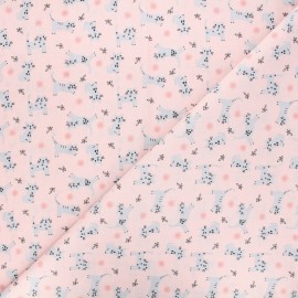 Tissu coton cretonne Kitten - rose x 10cm