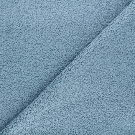 Tissu lainage bouclette Petite Ourse - bleu clair x x 10cm