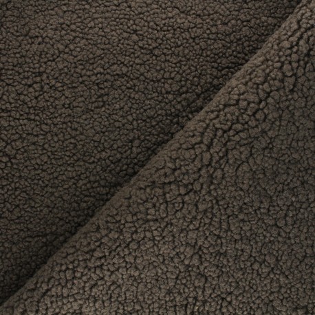 Tissu fourrure mouton Grande Ourse - marron x 10cm