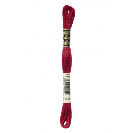 Fil mouliné à broder DMC - 8m - 498 - rouge baiser