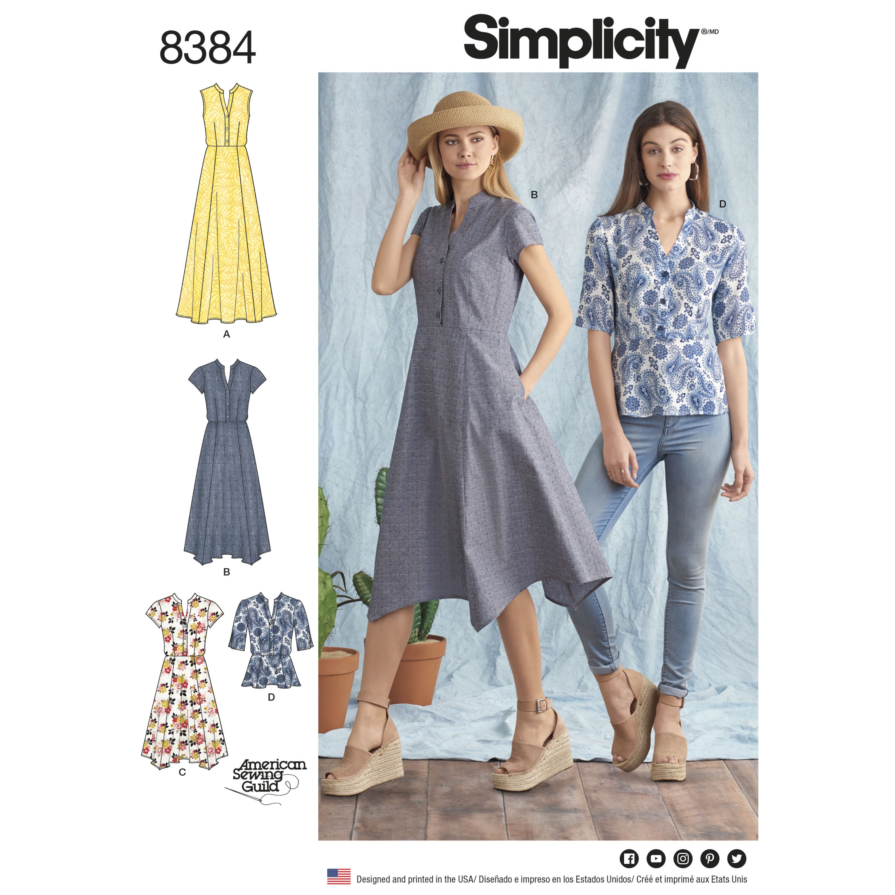 Simplicity Robe Tunique En Jean Misses' Dress Pattern Patron De