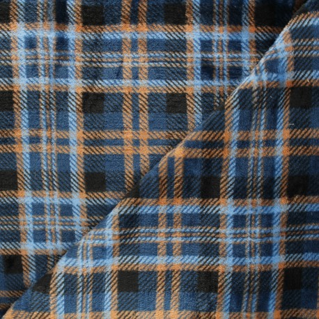 Tissu doudou Dunbar - bleu x 10 cm