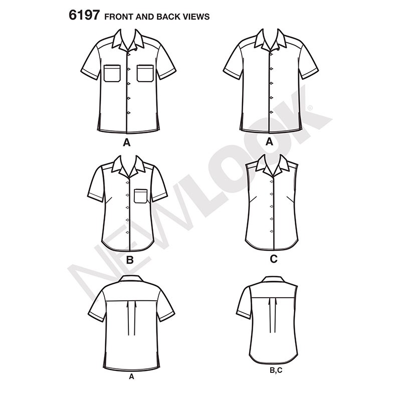 Patron New Look 6707 - Chemisier Femme Avec Ou Sans Col Et Manches