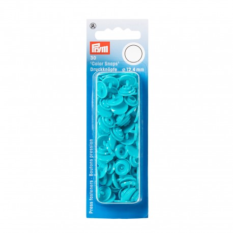 30 pressions Color Snaps rondes turquoise