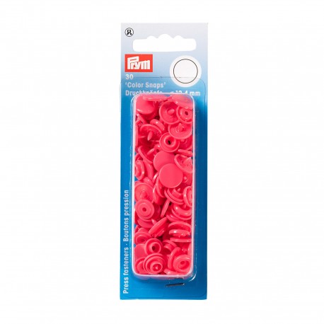 30 pressions Color Snaps ronde framboise fuchsia