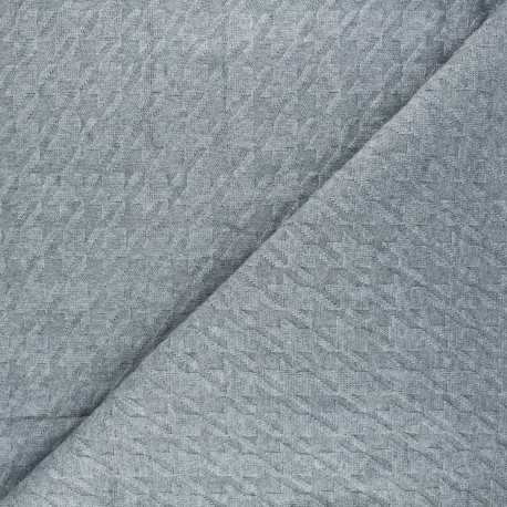Tissu maille tricot Pied-de-coq - gris x 10cm
