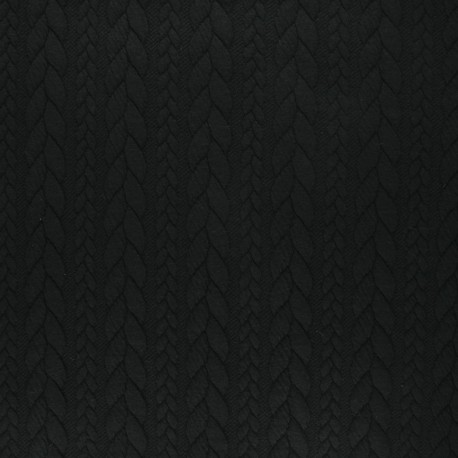 Tissu jersey Torsade noir x 10cm