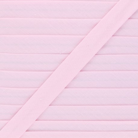 Biais tout textile 20 mm - rose x 1m