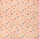 Tissu coton Sweater weather Toadstools - pêche x 10 cm