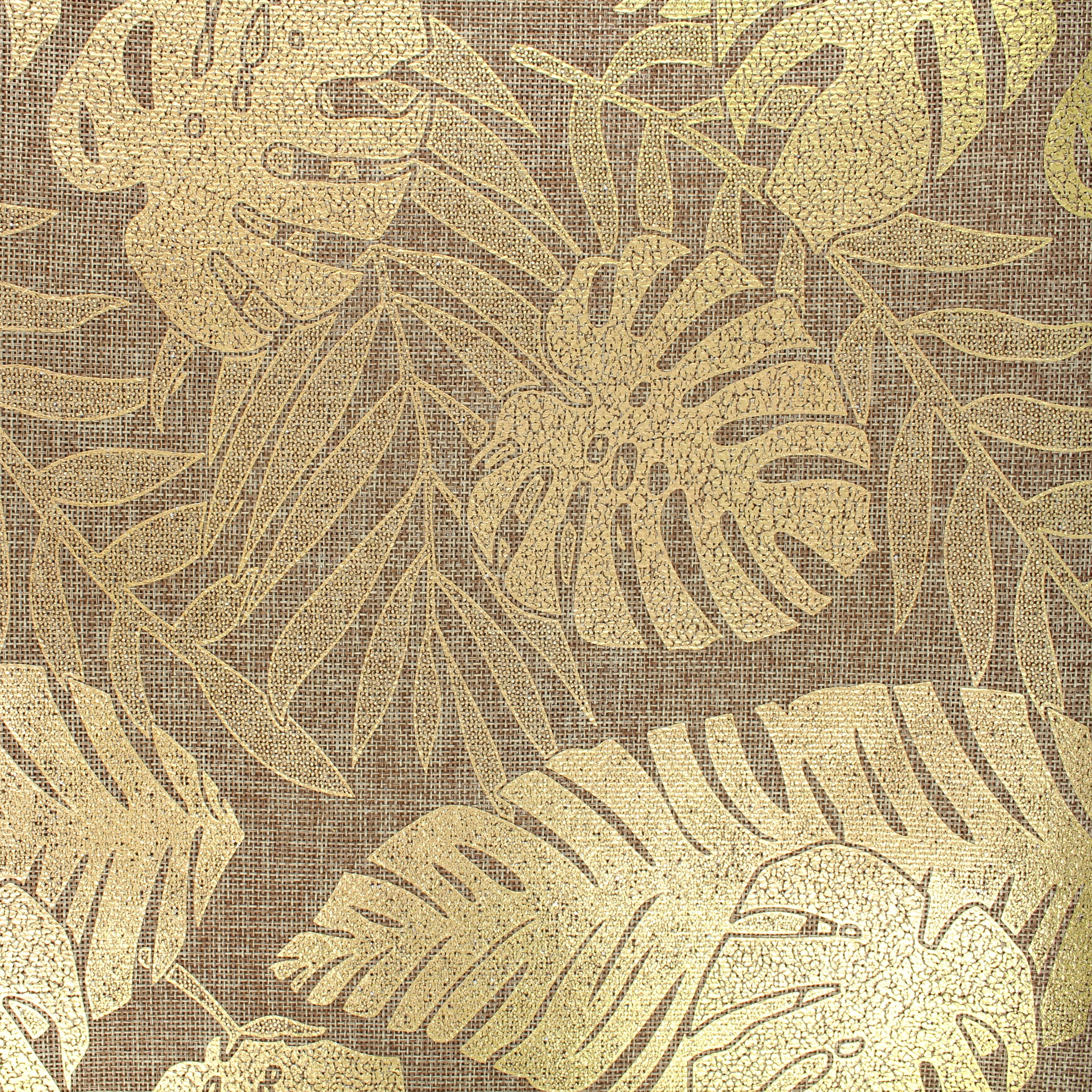 Tissu toile de jute étoiles Feuillage tropical naturel Ma Petite