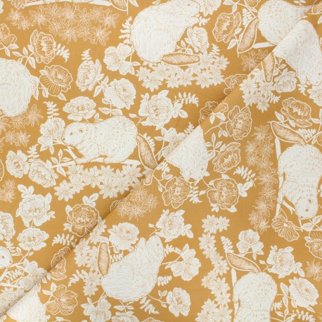 Tissu coton AGF Wild forgotten - Beaver & Bloom - camel x 10cm