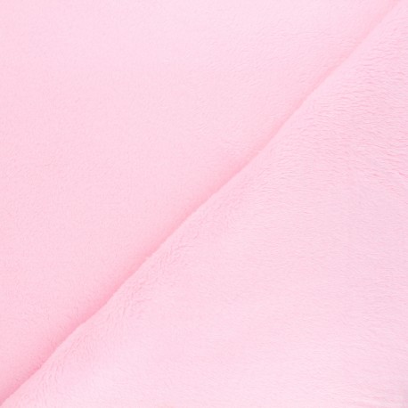 Tissu doudou recyclé - rose x 10 cm