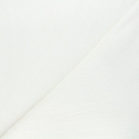 Tissu doudou recyclé - écru x 10 cm