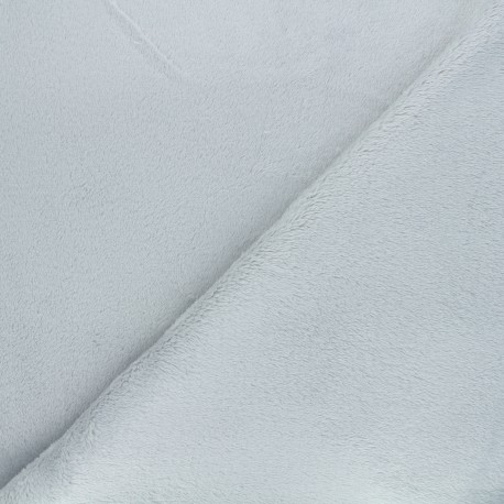 Tissu doudou recyclé - gris x 10 cm