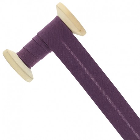 Biais tout textile 30 mm - violet foncé - Bobine de 25