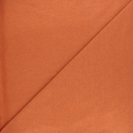 Tissu jersey coton lin chiné - roux x 10cm