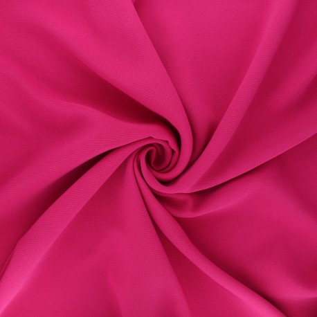 Tissu crêpe uni - Fuchsia x 10cm