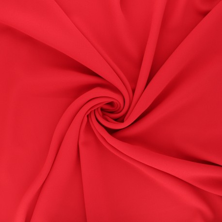 Tissu crèpe léger rouge x 10cm