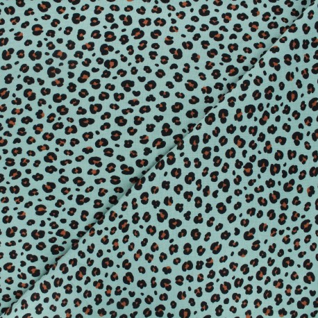 Tissu jersey Poppy Animal skin B - vert x 10cm