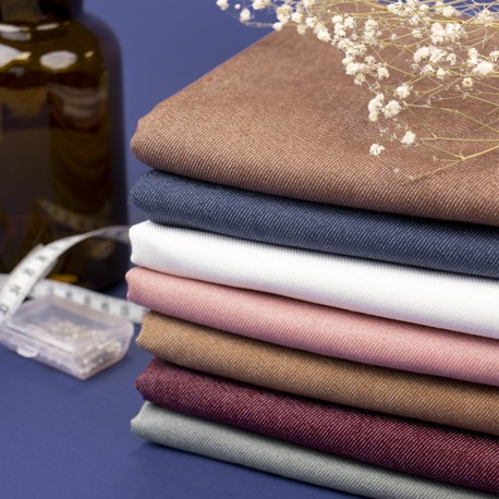 Tissu jean élasthanne uni - bordeaux x 10cm