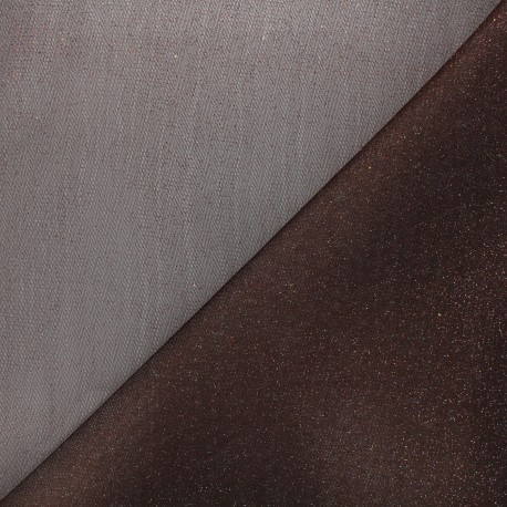 Tulle souple pailletté au mètre Chocolat