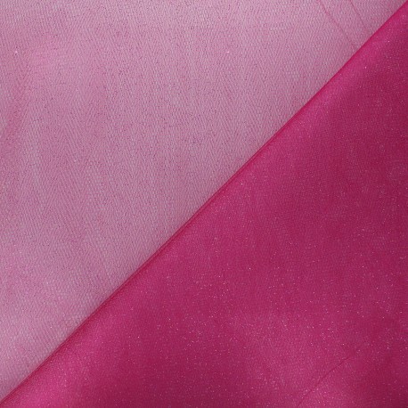 Tulle souple pailletté au mètre Fuchsia