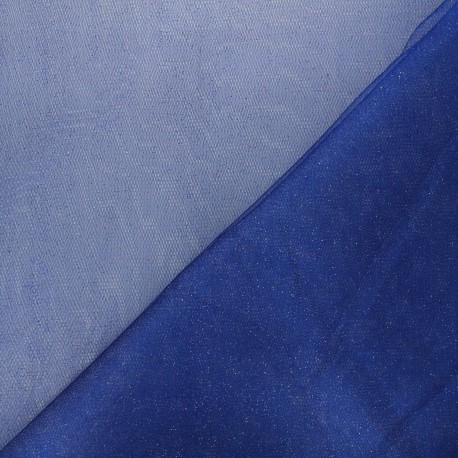 Tulle souple pailletté au mètre bleu roy