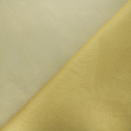 Tulle souple pailletté au mètre Doré miel