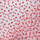 Tulle souple floqué étoile rouge sur blanc au mètre
