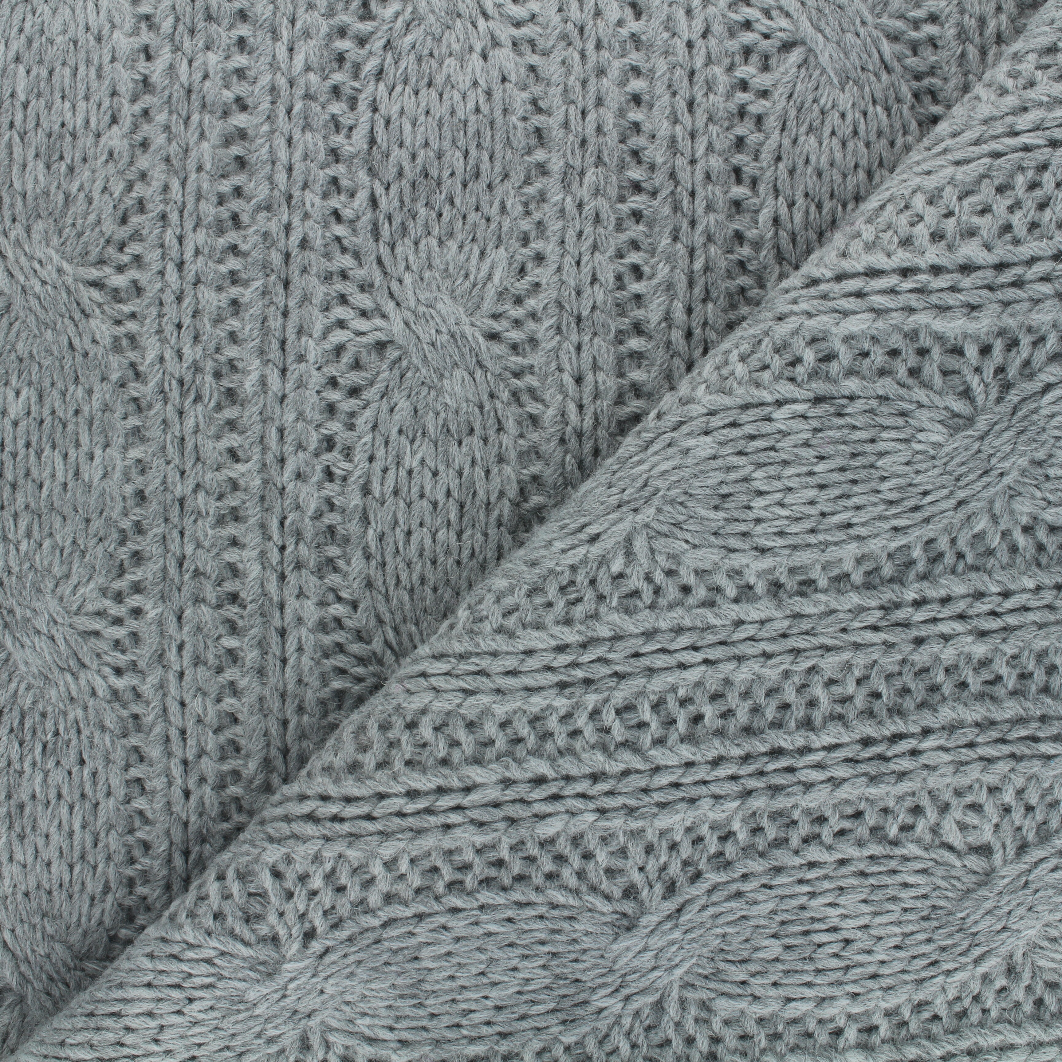 Tissu Maille Tricot Torsades gris clair Ma Petite Mercerie