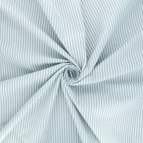 Tissu Petites rayures - vert lichen x 10cm