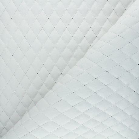 Simili cuir matelassé Newton - blanc x 10cm
