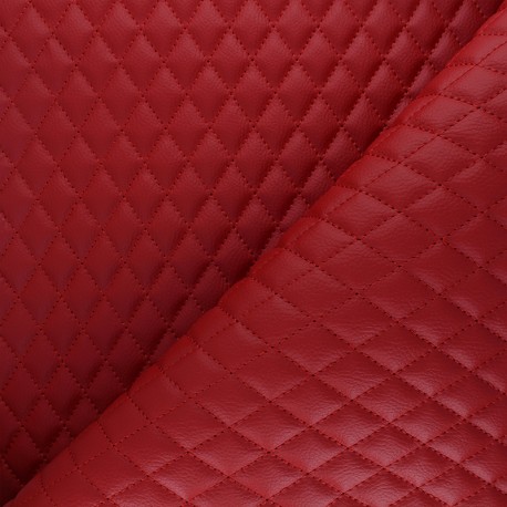 Simili cuir matelassé Newton - rouge x 10cm