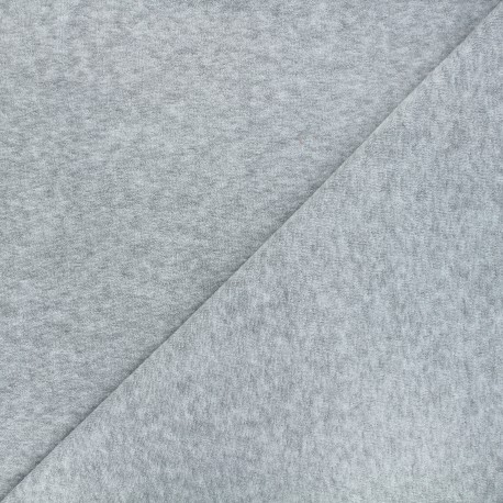 Tissu jersey éponge Cosy - gris chiné x 10cm