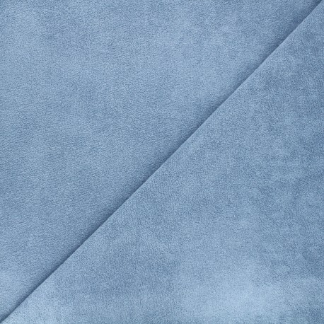 Tissu jersey éponge Cosy - bleu x 10cm