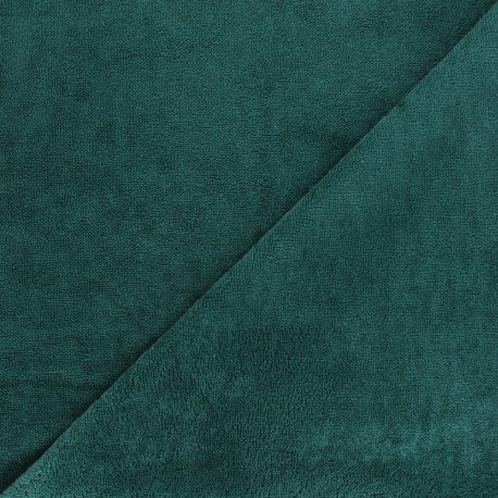 Tissu micro-éponge bambou - vert sapin x 10cm