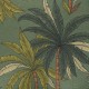 Tissu toile polycoton aspect lin Palm beach - vert kaki x 10cm